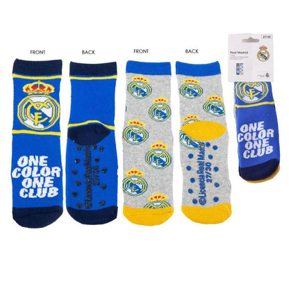 Calcetines antideslizantes surtidos del Real Madrid en azul y gris