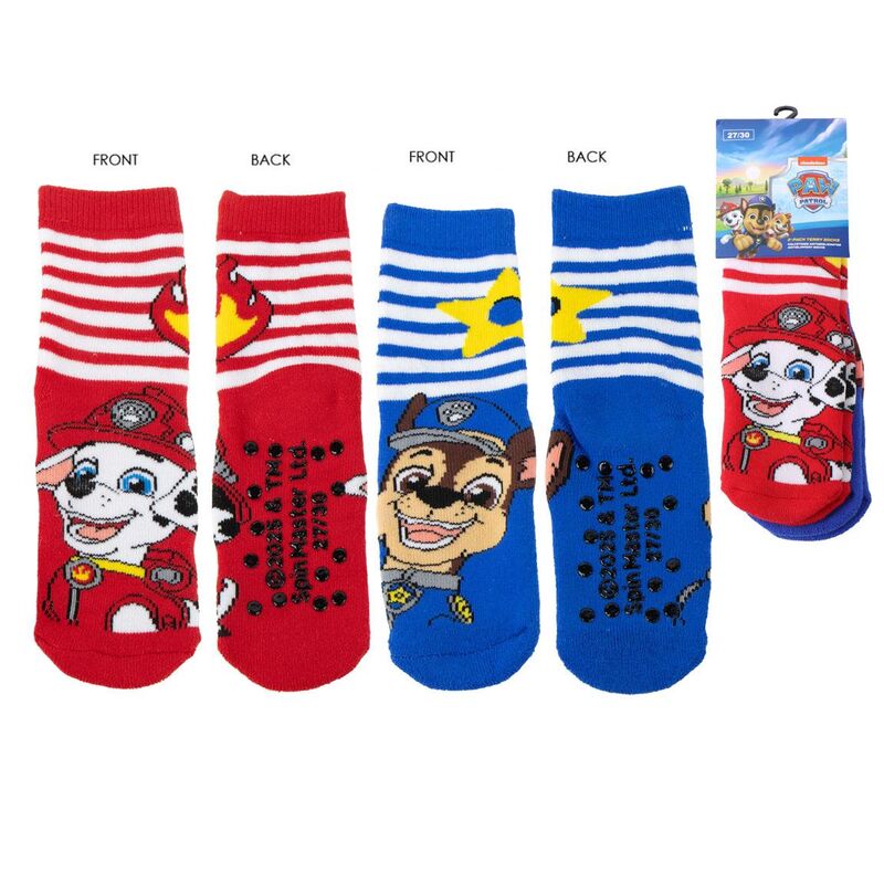 Calcetines antideslizantes Paw Patrol surtidos en rojo y azul