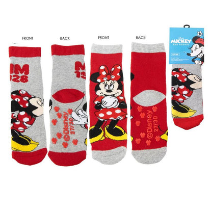 Calcetines antideslizantes surtidos de Minnie Disney en rojo y gris