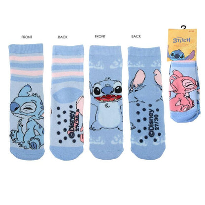 Calcetines antideslizantes azules de Stitch Disney con diseños surtidos