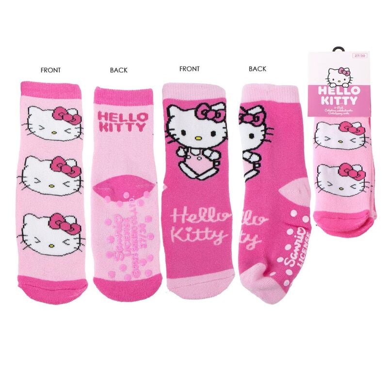 Calcetines rosas antideslizantes de Hello Kitty surtidos