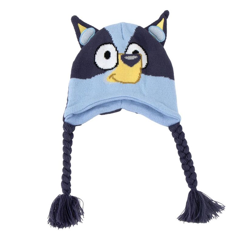Gorro peruano de Bluey con orejas y tiras trenzadas