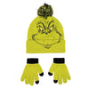 Set verde de gorro y guantes de El Grinch