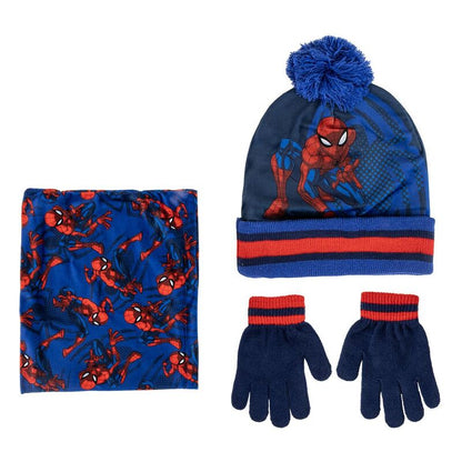 Conjunto Spider-Man Marvel con gorro de pompón, guantes y braga de cuello