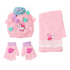 Conjunto rosa de gorro, guantes y bufanda Peppa Pig