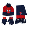 Conjunto Spiderman Marvel con gorro, guantes y bufanda en rojo y azul marino