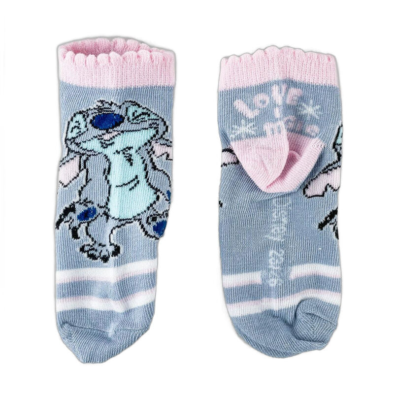 Set de tres pares de calcetines Disney Stitch en azul y rosa - 2