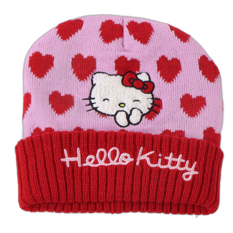 Conjunto de gorro, bufanda y guantes Hello Kitty en rosa y rojo - 2