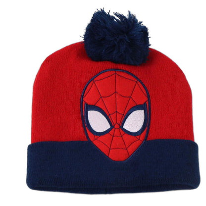 Conjunto Spiderman Marvel con gorro, guantes y bufanda en rojo y azul marino - 2
