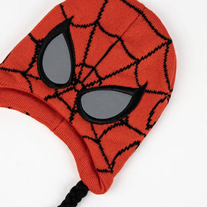 Gorro peruano rojo de Spider-Man Marvel con trenzas y borlas negras - 3