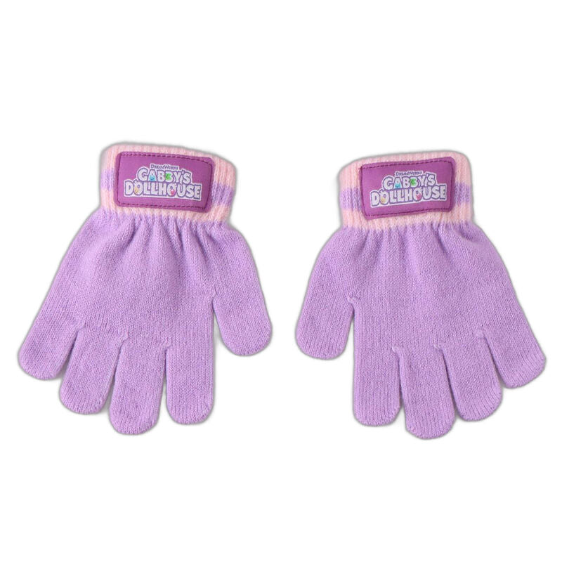 Conjunto rosa y lila de gorro, bufanda y guantes de Gabby - 3