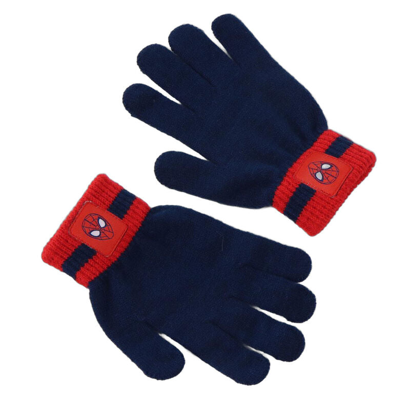 Conjunto Spiderman Marvel con gorro, guantes y bufanda en rojo y azul marino - 3
