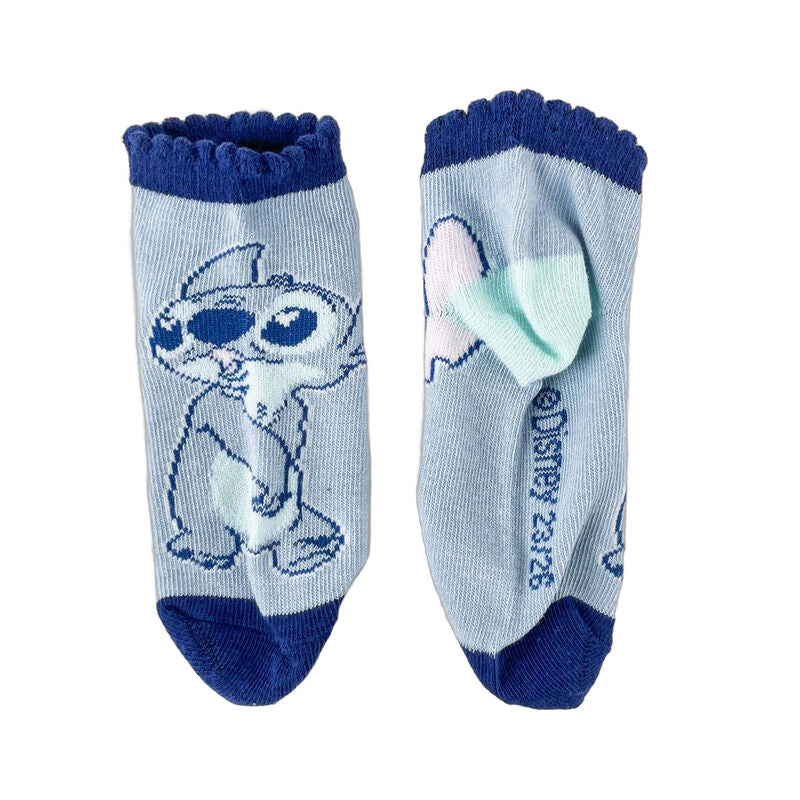 Set de tres pares de calcetines Disney Stitch en azul y rosa - 4