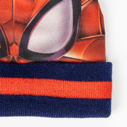 Set de gorro con pompón y guantes Spider-Man Marvel en azul marino y rojo - 4