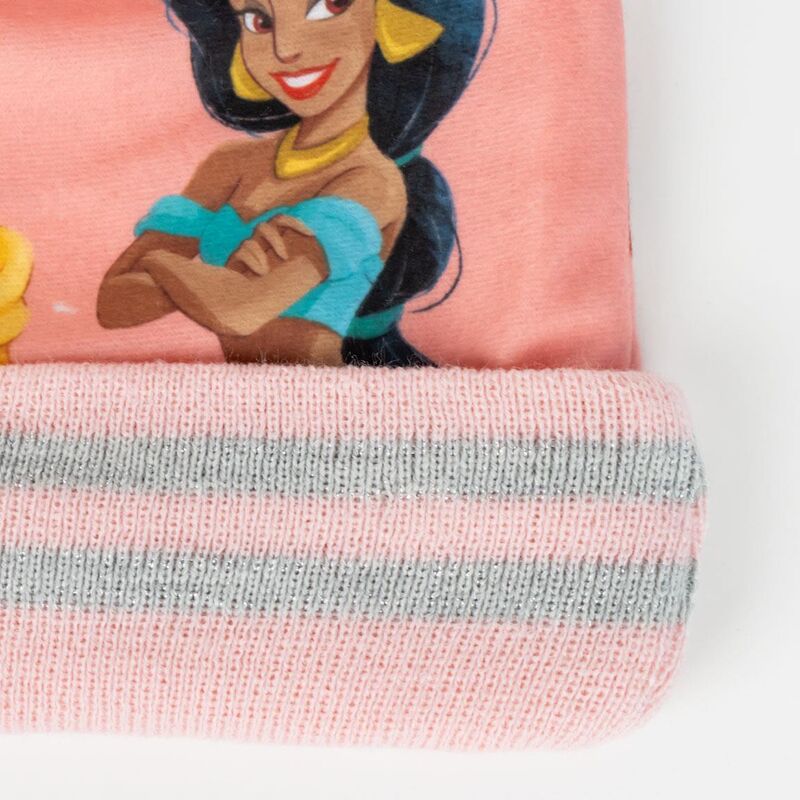 Set rosa de gorro con pompón y guantes Disney Princesas - 4