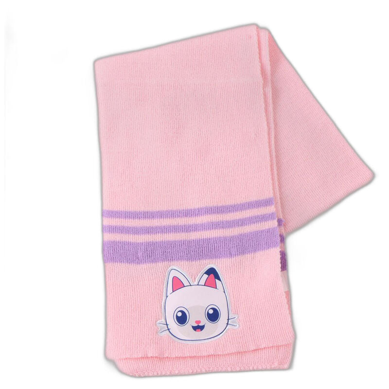 Conjunto rosa y lila de gorro, bufanda y guantes de Gabby - 4