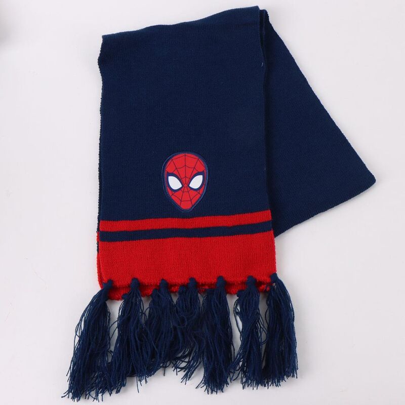 Conjunto Spiderman Marvel con gorro, guantes y bufanda en rojo y azul marino - 4