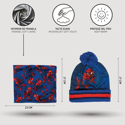 Conjunto Spider-Man Marvel con gorro de pompón, guantes y braga de cuello - 5