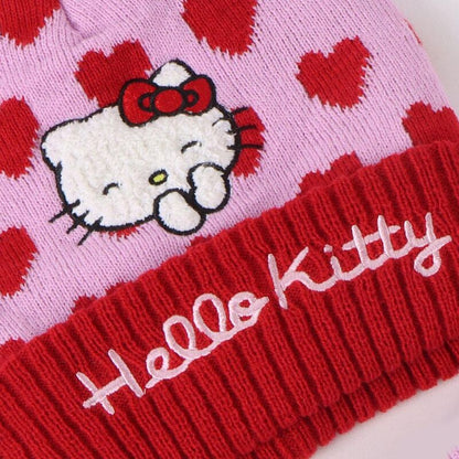 Conjunto de gorro, bufanda y guantes Hello Kitty en rosa y rojo - 5
