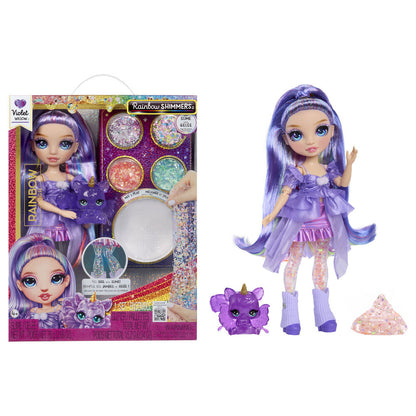 Muñeca Violet Rainbow High con slime, purpurina y piernas mágicas