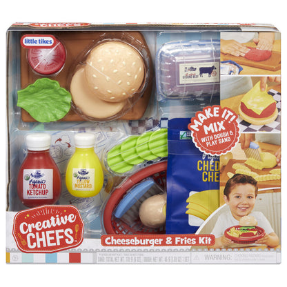 Kit Creative Chefs de Little Tikes con accesorios para preparar una hamburguesa