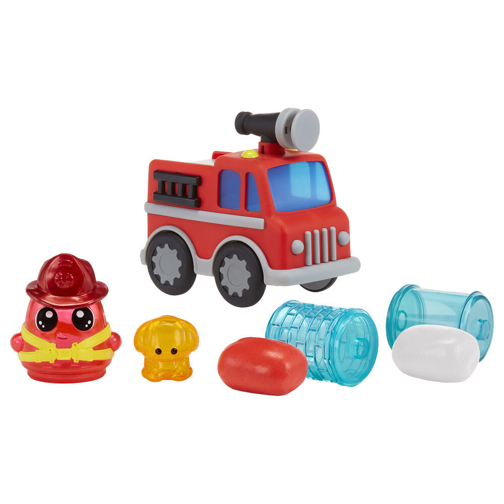Set DohKins con camión de bomberos, bombero, masa moldeable y accesorios - 2