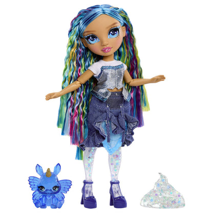 Muñeca Skyler Rainbow High con slime, purpurina y criatura azul - 3