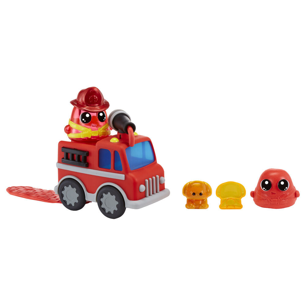Set DohKins con camión de bomberos, bombero, masa moldeable y accesorios - 3