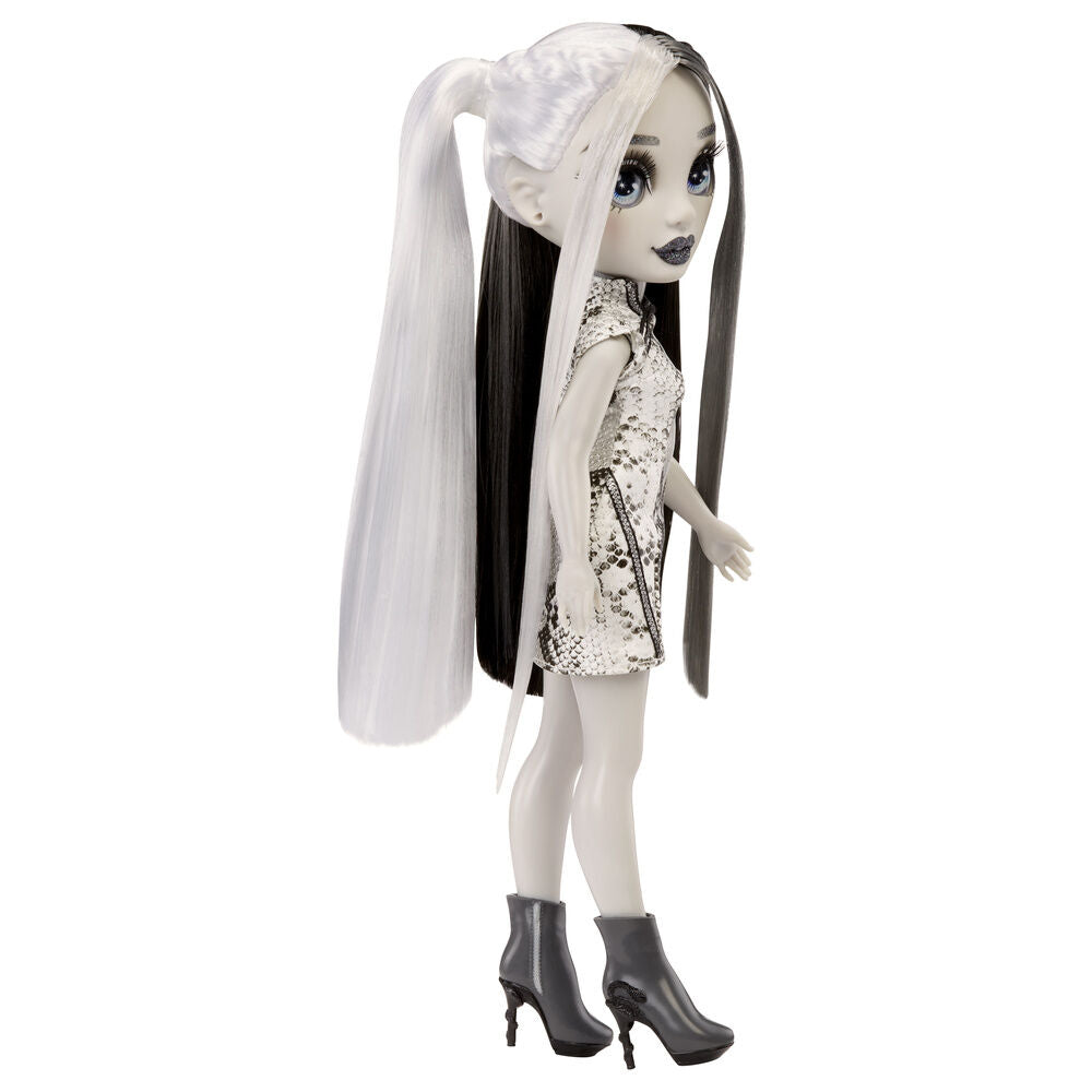 Muñeca Heather Grayson Shadow High con cabello bicolor y vestido blanco y negro - 4