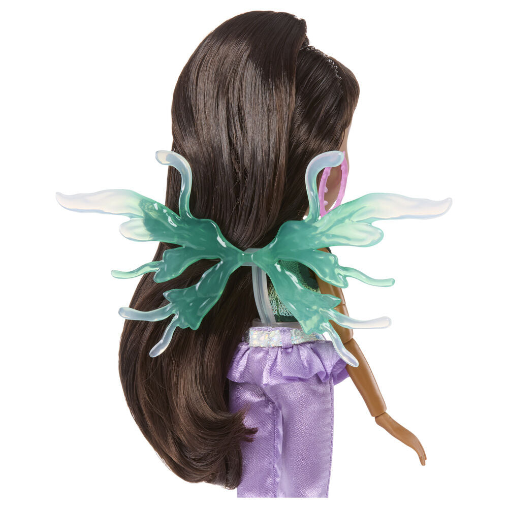 Muñeca Sasha Bratz Pixiez con alas translúcidas y conjunto verde y lila - 4