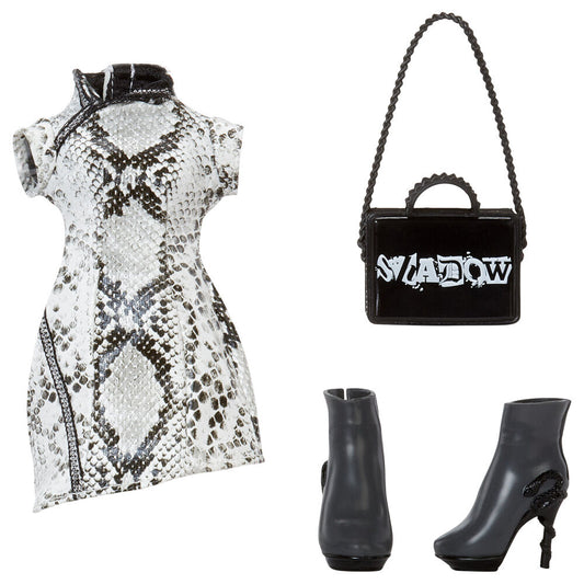Muñeca Heather Grayson Shadow High con cabello bicolor y vestido blanco y negro - 5