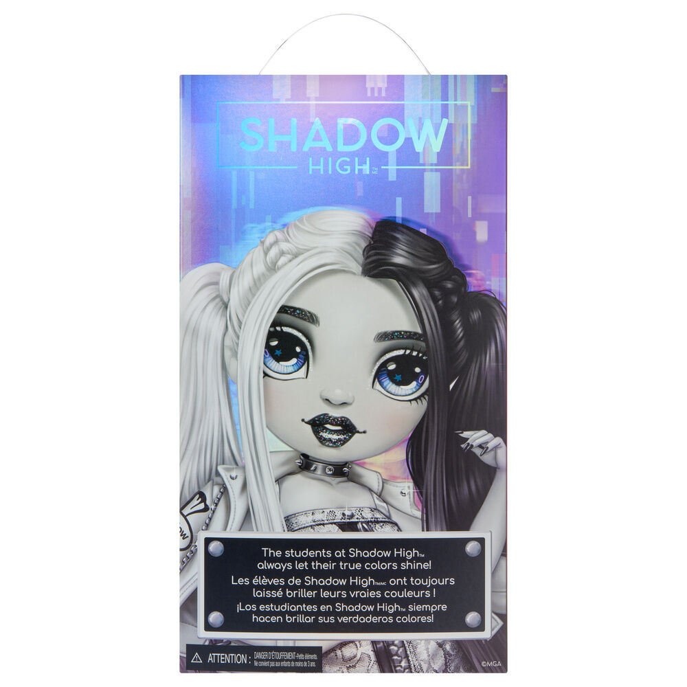 Muñeca Heather Grayson Shadow High con cabello bicolor y vestido blanco y negro - 7