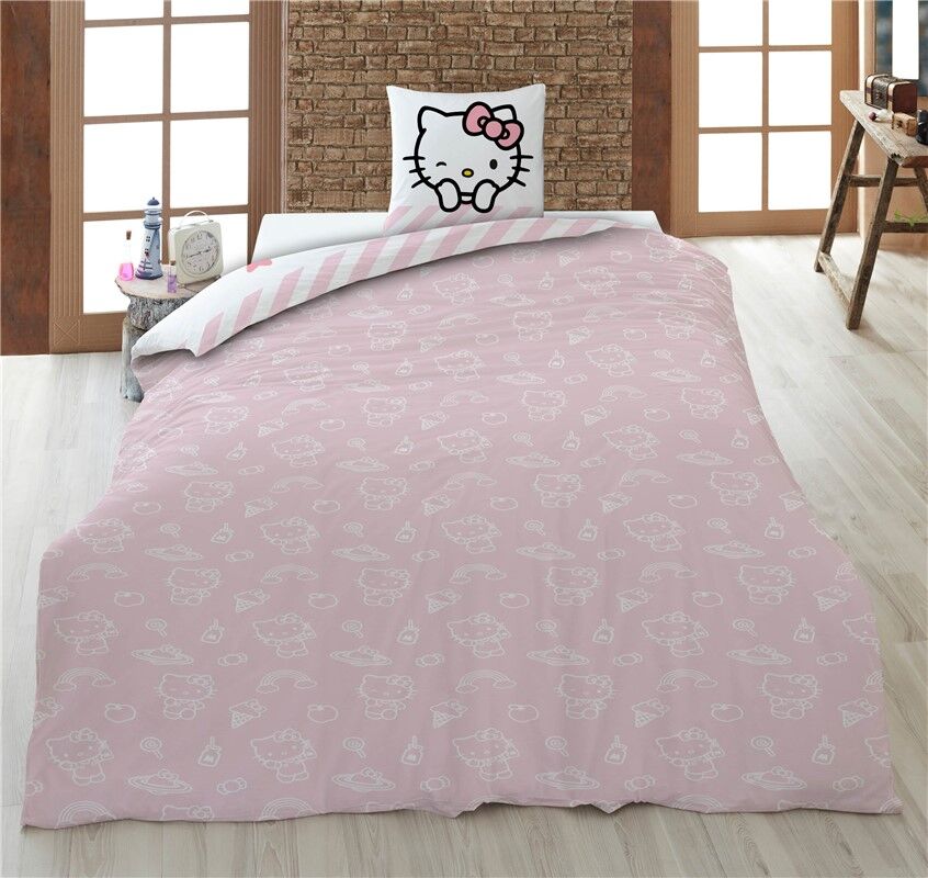 Funda nórdica de algodón Hello Kitty en rosa para cama de 90 cm - 2