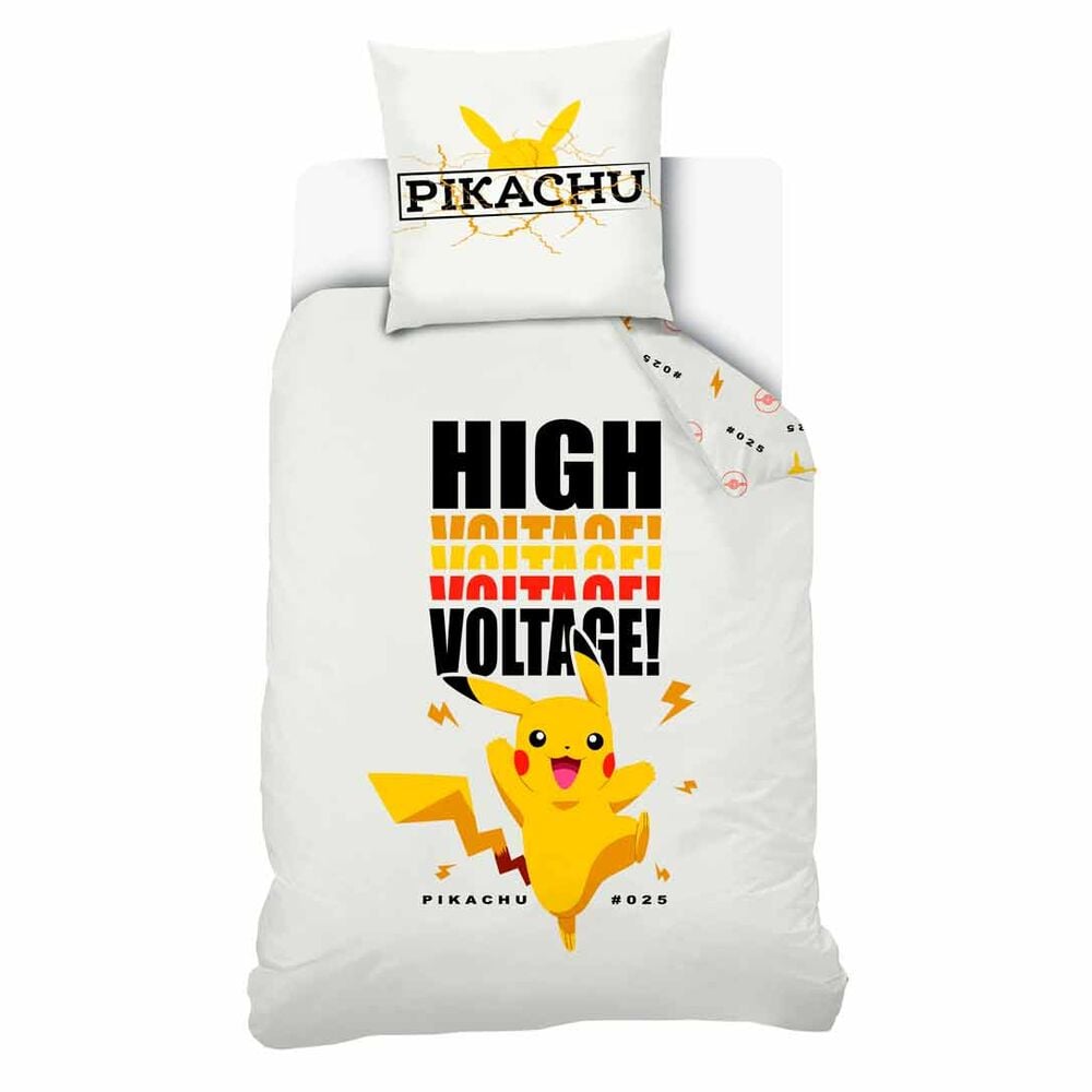 Funda nórdica Pokémon Pikachu blanca para cama de 90 cm