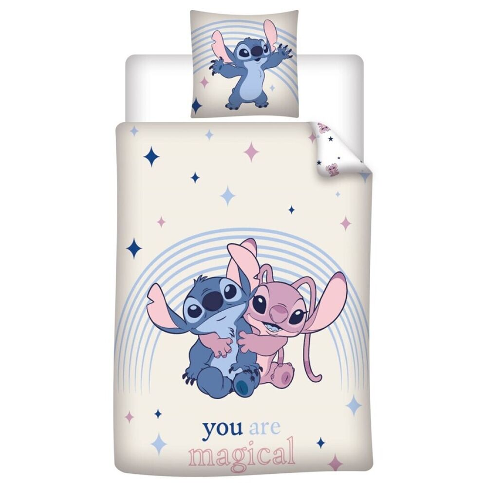 Funda nórdica Disney de Stitch y Angel para cama de 90 cm