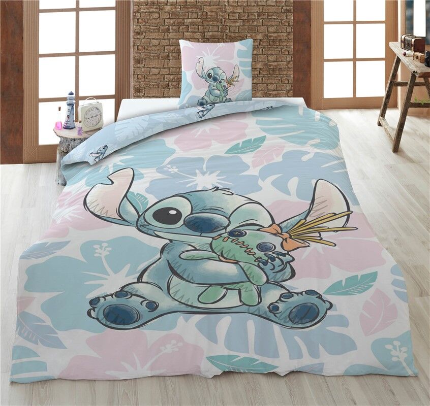 Funda nórdica Stitch Disney con estampado floral en tonos pastel - 2