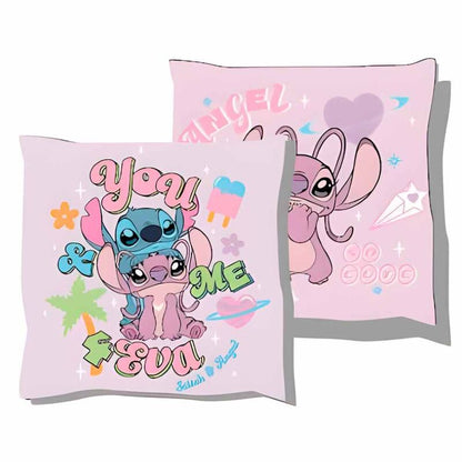 Cojín Disney de Stitch y Angel en tonos rosas y lilas - 2