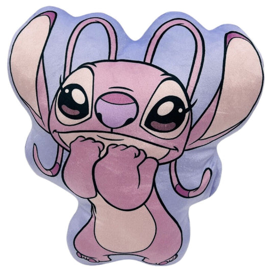 Cojín 3D de Angel Stitch Disney en tonos rosa y lila