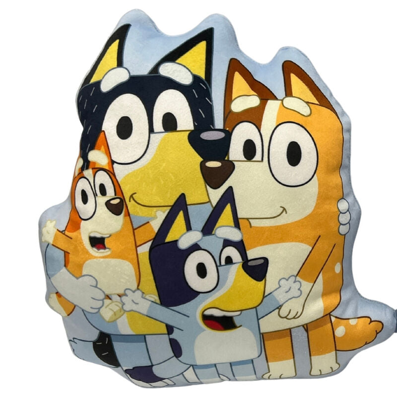 Cojín 3D de Bluey con varios personajes