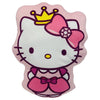 Cojín 3D rosa con forma de Hello Kitty, corona y lazo
