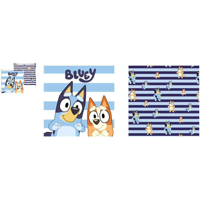 Cojín Bluey de tejido Velboa con Bluey y Bingo - 3