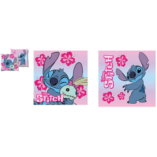 Cojín cuadrado de Stitch Disney con flores tropicales - 3