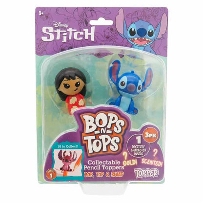 Blister de tres toppers 3D de Stitch Disney para lápices