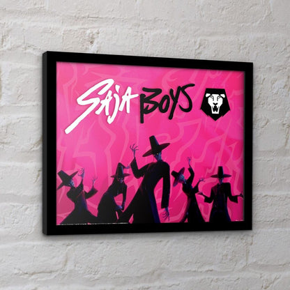 Cuadro enmarcado de Saja Boys sobre fondo rosa - 3