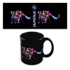 Taza negra de cerámica KPop Demon Hunters con ilustración de las guerreras