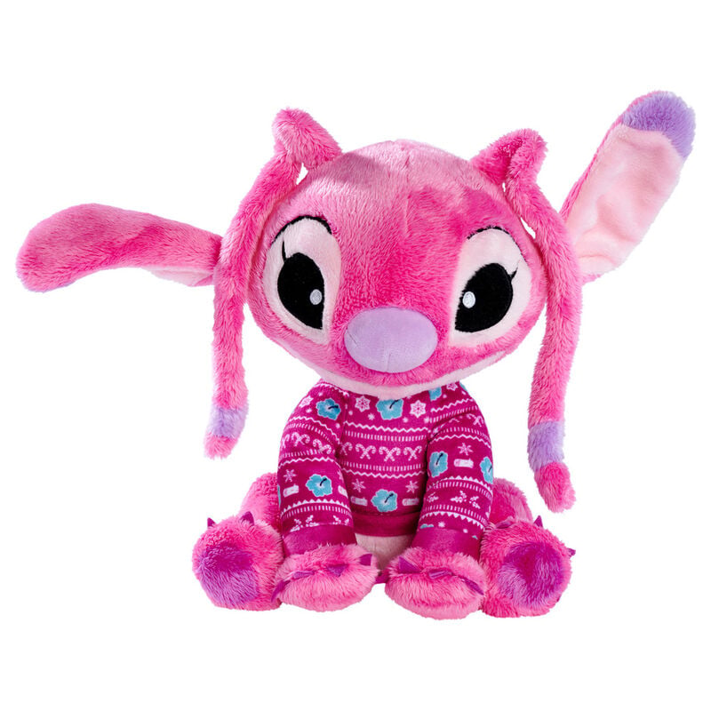 Peluche navideño rosa de Angel de Stitch Disney con jersey estampado