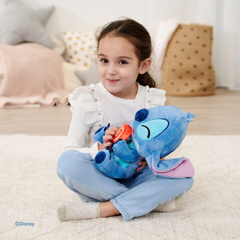 Peluche azul de Stitch Disney con piruleta roja y blanca - 3