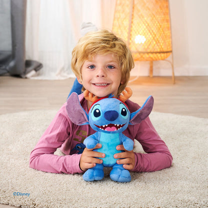 Peluche de Stitch Disney con astas de reno y diadema roja - 7