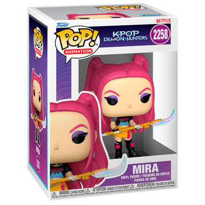 Figura Funko POP! de Mira de Kpop Demon Hunters con cabello rosa y arma de hoja curva - 2