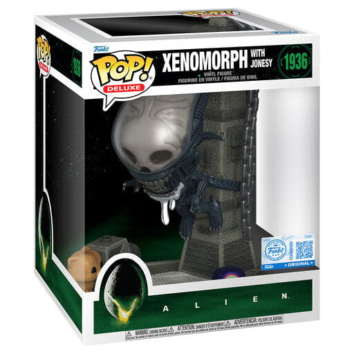 Figura Funko POP Deluxe Alien Xenomorph suspendida sobre base industrial - 2